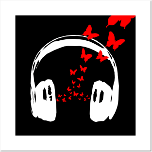 Banksy Street Art Style Music Butterfly Posters and Art